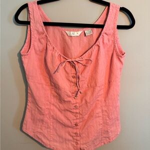 A.L.C. Pink Sleeveless Button-Down Tank Top Size M